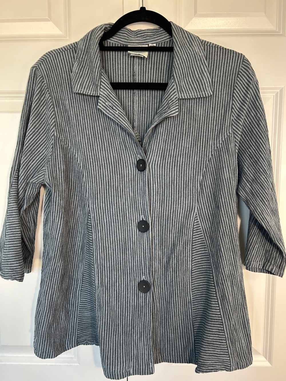 Button-Down Stripe Shirt - Blue/White